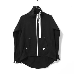 Nike moto Cape Sweatshirt Jacket in Black / white